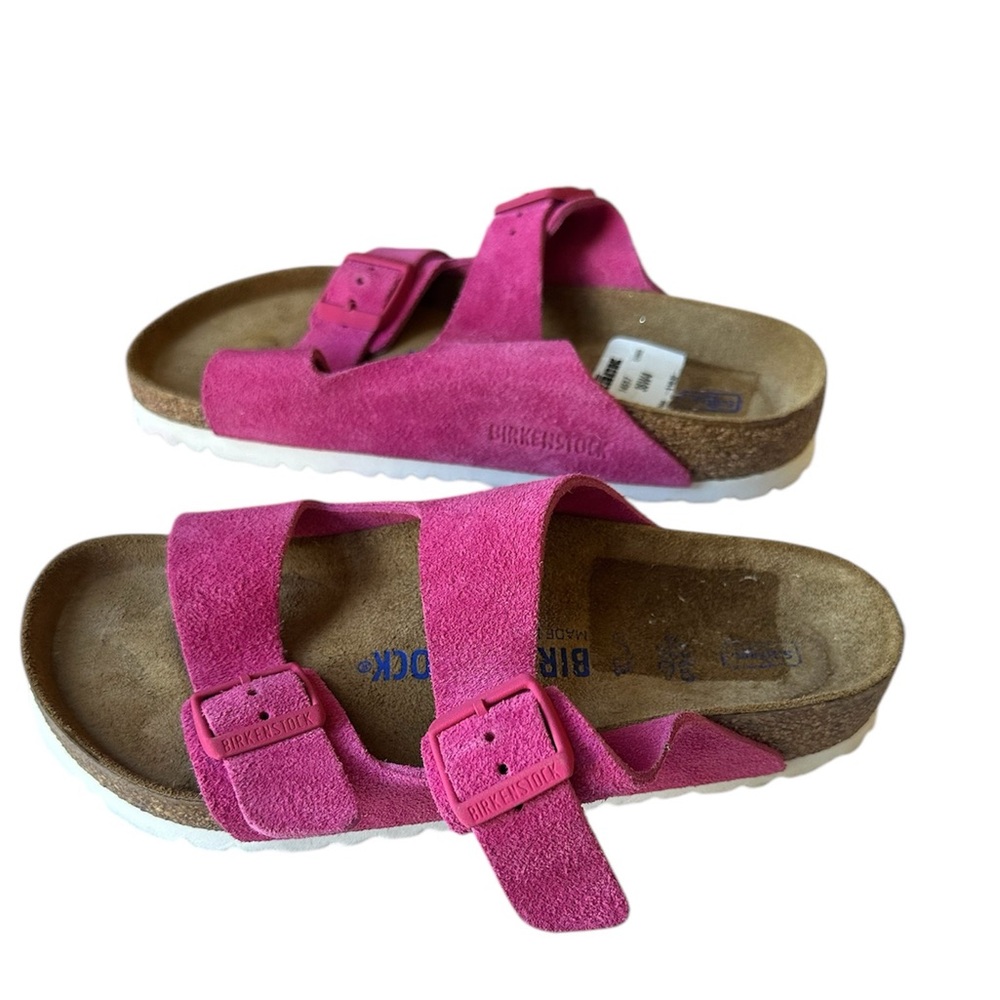 Birkenstock Arizona Soft Footbed Sandals Fuchsia Tulip Pink Brand New 36 - Picture 4 of 6